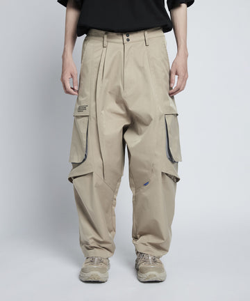 Technical layered pocket tapered cargo pants
