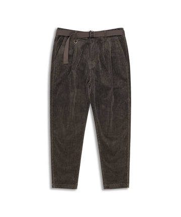 corduroy pleated tapered trousers