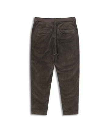corduroy pleated tapered trousers