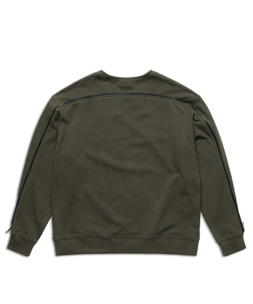 Through-sleeve zipper sweatshirt